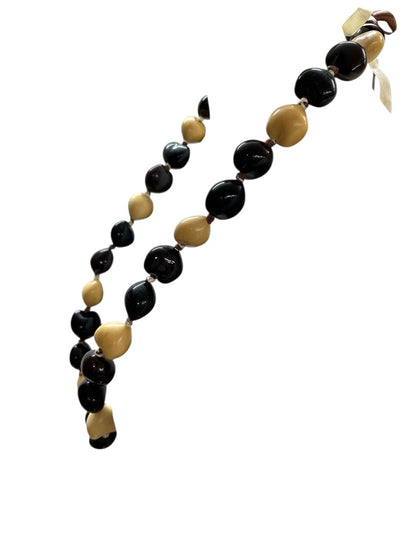 Large Hollow Brown Tan Lightweight Oversize Tie Neck Closure 33 Inch