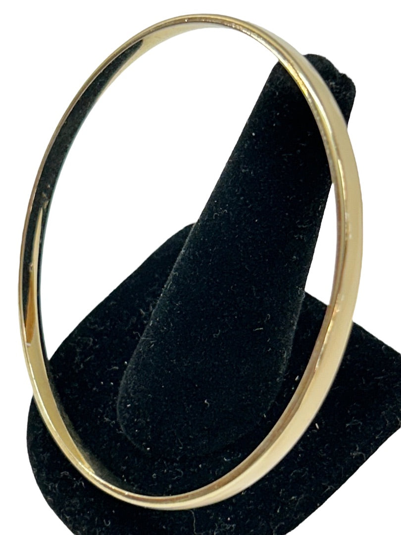 Goldtone Enameled Ivory Bangle Bracelet 2.6" Inside Diameter 4mm