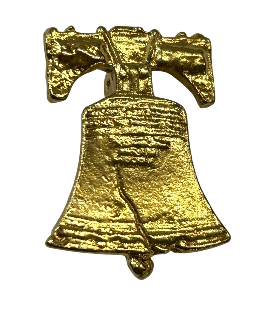 Goldtone Liberty Bell Souvenir Pin Small 1" Brooch Philadelphia