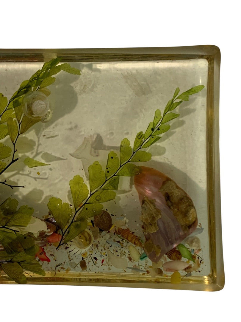 Vintage Lucite Fish Aquarium Paperweight Hanging Ornament 4.1 x 2.5"