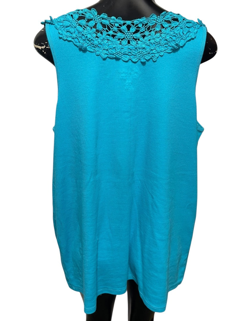 22/24 Lane Bryant Pretty & Perfect Womens Teal Tank Top Shirt