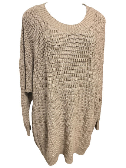 3X Old Navy Crew Neck Long Sleeve Womens Brown Sweater