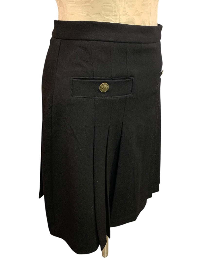 Size 4P Loft Petites Black Skirt Lined Back Zip Pleated