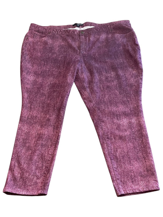 Size 30W Denim 24/7 Stretch Straight Leg Jeans Pockets Purple New