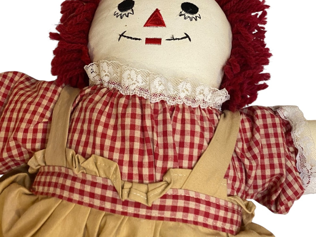 Vintage Raggedy Ann Rag Doll 21" Rustic Country Look Handmade