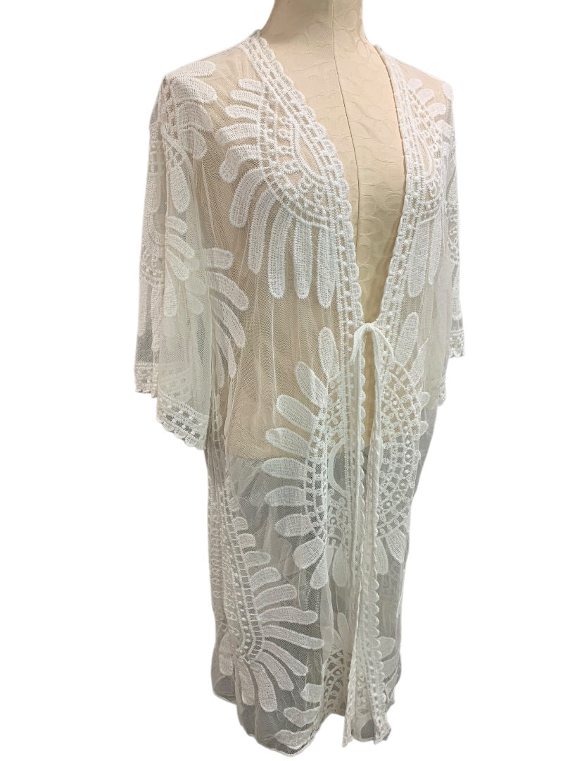 One Size Lace Crochet Womens Beach Cover Up Cardigan Boho