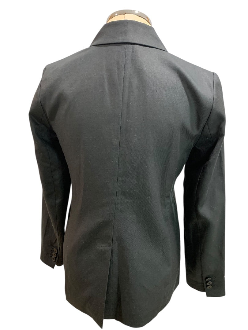 Size 2P Loft Petites Womens Black Blazer Suit  Jacket Linen Blend