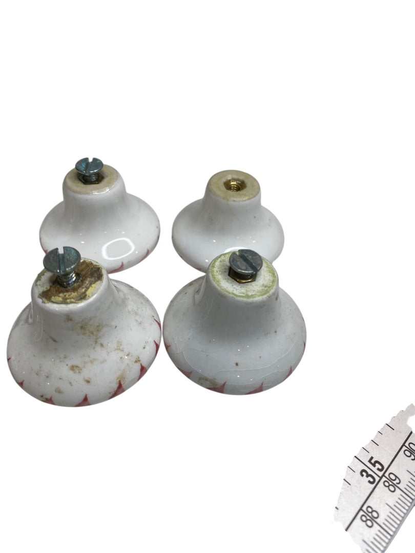 Set of 7 Ceramic Handpainted Drawer Knob Pulls Floral 39mm 1.5"
