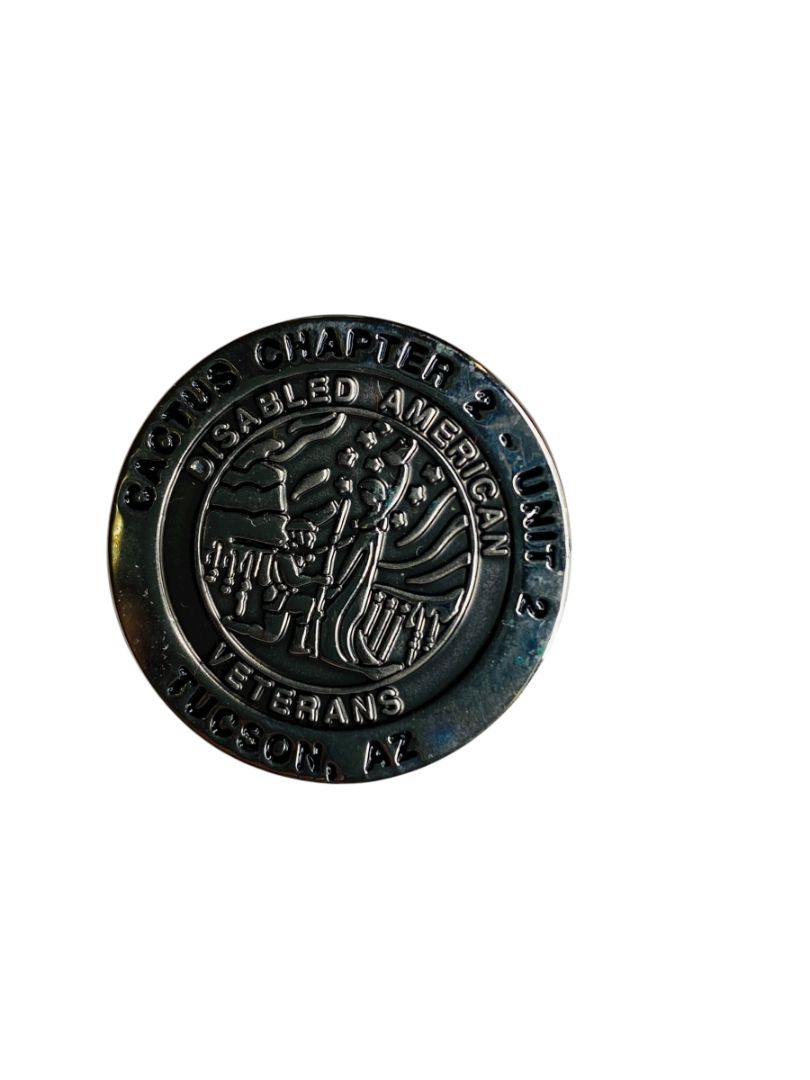 Vintage Cactus Chapter 2 Unit 2 Disabled Veterans Lapel Pin 1" Silvertone