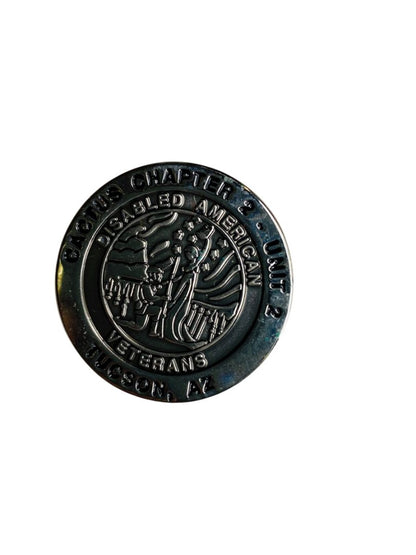 Vintage Cactus Chapter 2 Unit 2 Disabled Veterans Lapel Pin 1" Silvertone