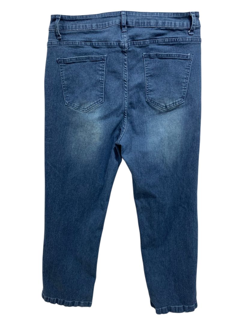 Size 1XL Womens Straight Leg Jeans Stretch Denim Dark Wash