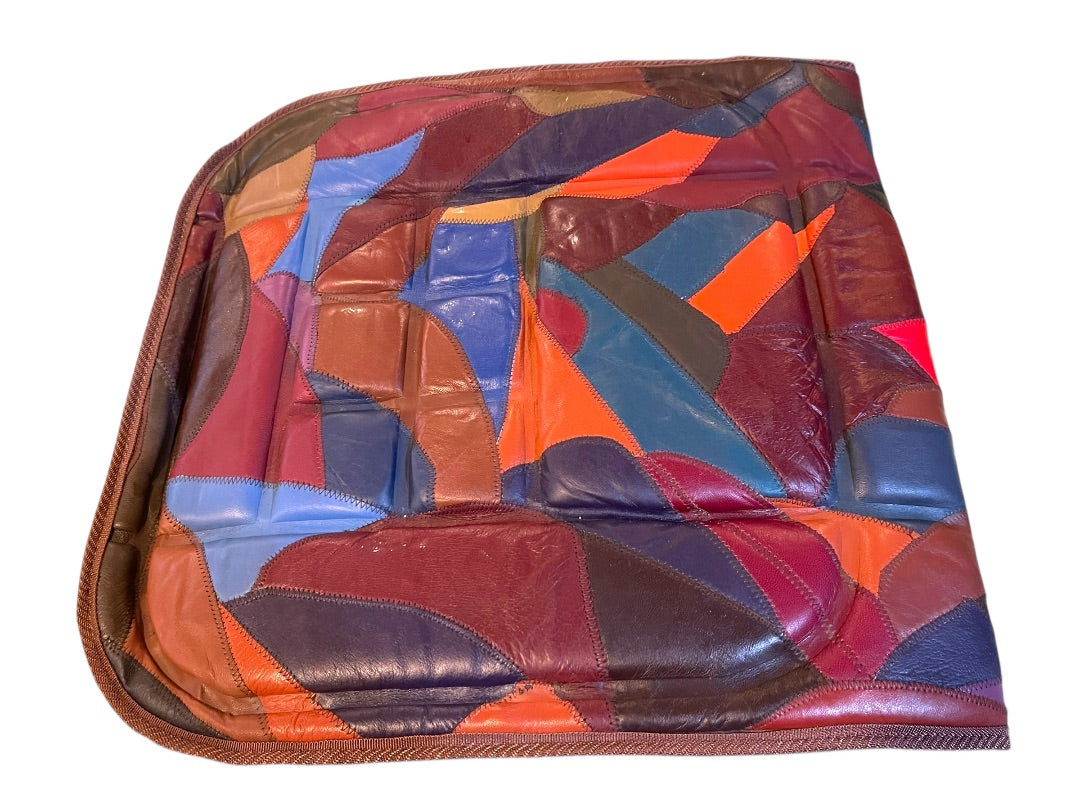 Leather Patchwork Ergo Comfort Lumbar Support Cushion Home or Auto