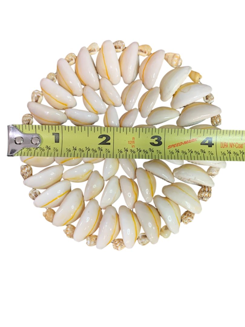Set of 5 Seashell Coaster Trivets Cowrie Shell 4.25" Beach Home