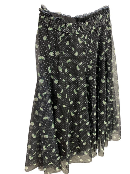 Size 22/24 Cato New Pull On Midi Skirt Black Glittered Tulle