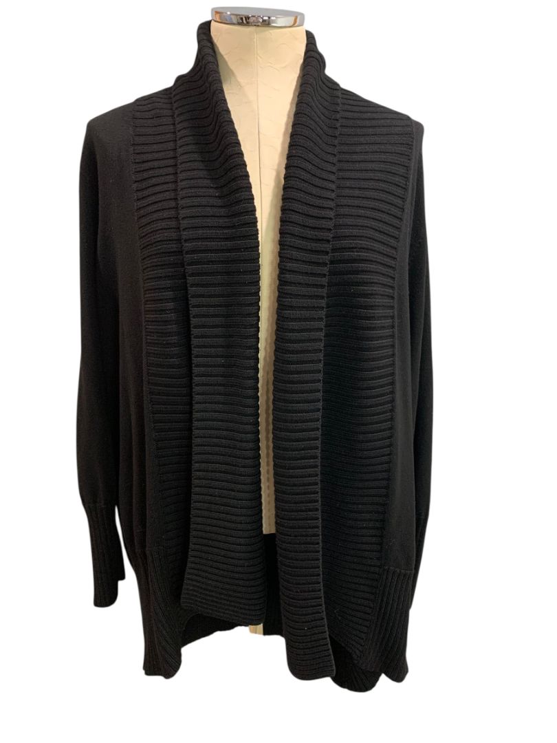 Size 3X International Concepts Woman Black Sweater Open Cardigan Shawl Collar