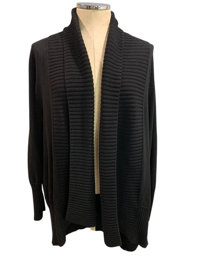Size 3X International Concepts Woman Black Sweater Open Cardigan Shawl Collar