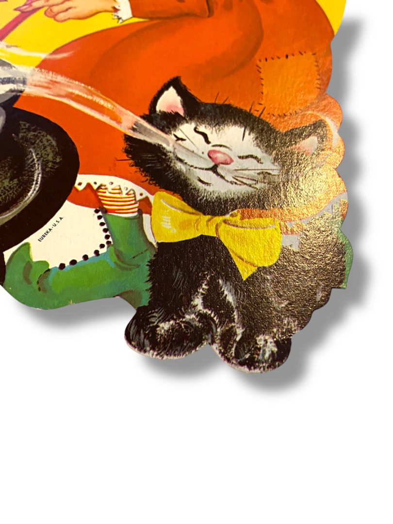 Vintage Eureka Cutout Witch Cat Halloween Cute 10.5" USA