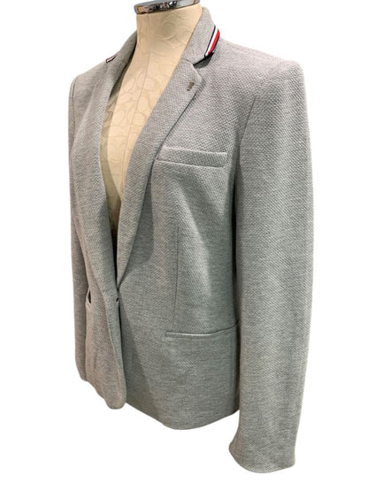 Size 10 Tommy Hilfiger Womens Gray Knit Blazer Elbow Patches