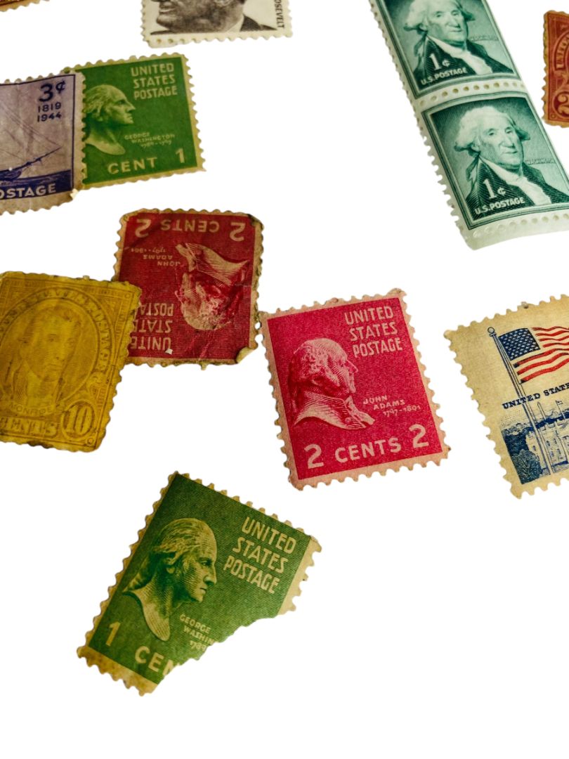 Lot of 19 Vintage Postage Stamps US Estate Found FDR Monroe Washington