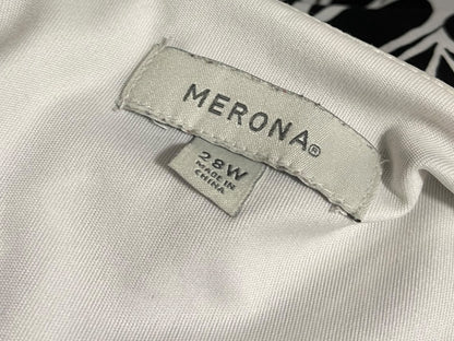 28W Merona Shore Sleeve Top Lined Long Dress Black & White