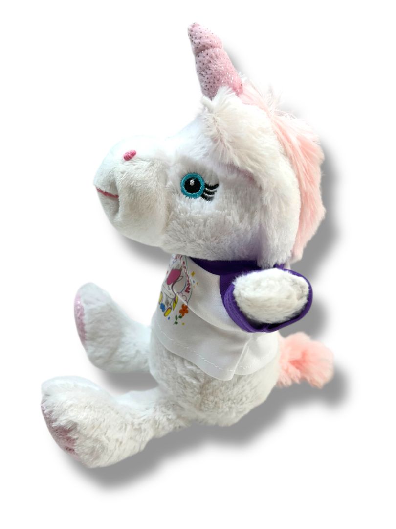 Plushology "Get Well Soon" Plush Unicorn Soft White Pink 13"