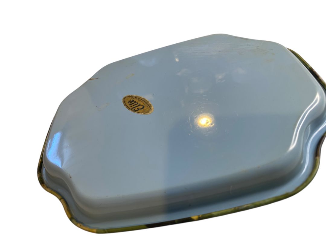 Vintage Elite Trinket Bar Tray Made in England Yellow Water Lily 7.5" x 6"