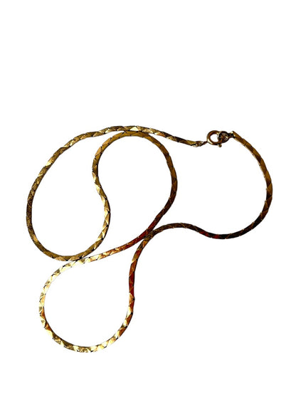 Vintage 1980s Flat Lay 17.5" Chain Necklace Goldtone Lobster Clasp