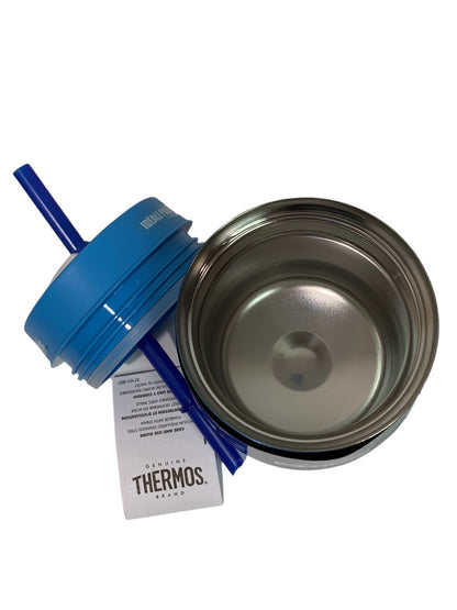Thermos 16 oz. Vacuum Insulated Blue Stainless Steel Cold Dome Water Bottle with Straw