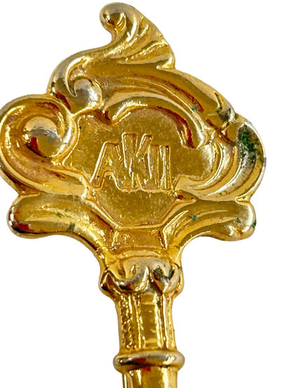 Anne Klein II Goldtone Skeleton Key Brooch Pin 2.75"