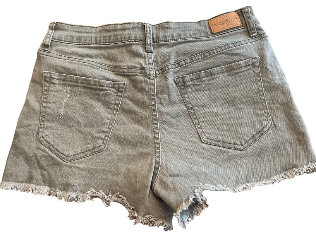 Size 4 Aeropostale Womens High Waisted Shorty Womens Shorts Denim Green Cutoff Jean