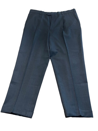 Size 40R JB Britches  Nordsrom Mens Cuffed Pleated Lorenzo Navy Blue Dress Pants Worsted Wool