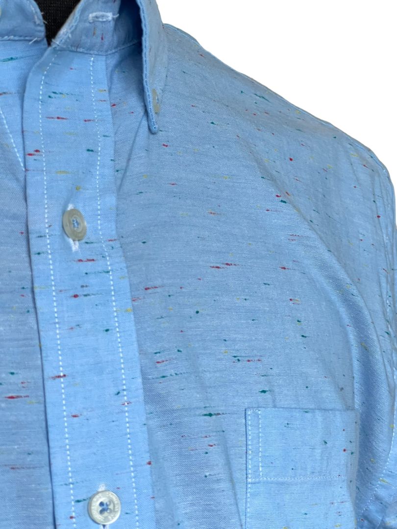 Size Large Southern Tide Trim Fit MEn's Button Down Shirt Multi Color Space Dye Pattern