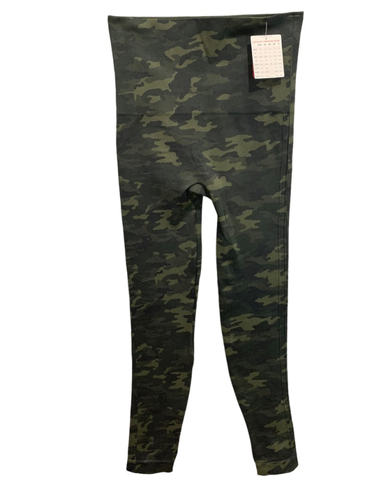 Small (2/4) Spanx Womens New Look at Me Now Leggings Green Camo Crop