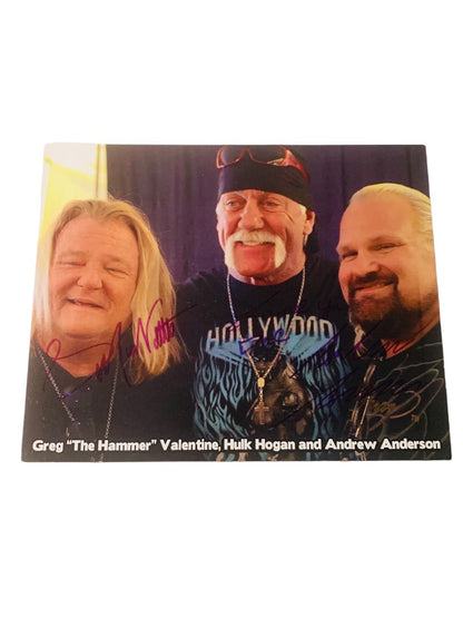 Signed 8 x 10 Cardstock Promo Wrestling Greg "The Hammer" Valentine Andrew Anderson Personalized Autograph