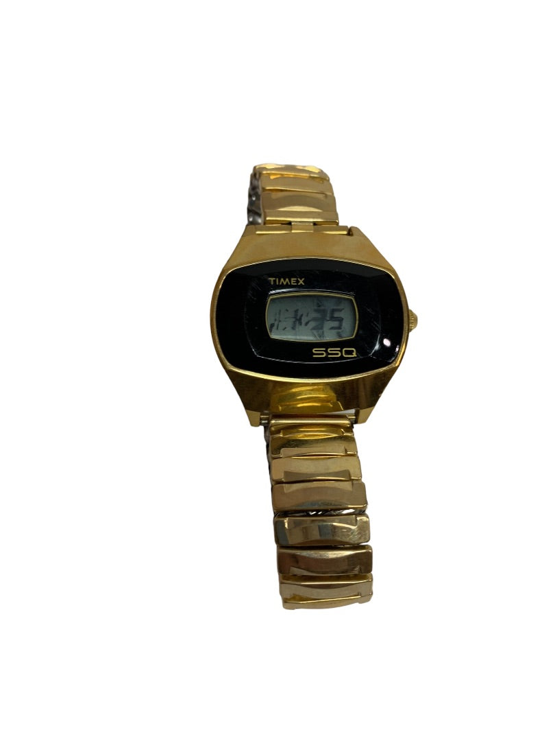 Timex Vintage 1970s SSQ Digital Sports Watch Goldtone As Is with Manual