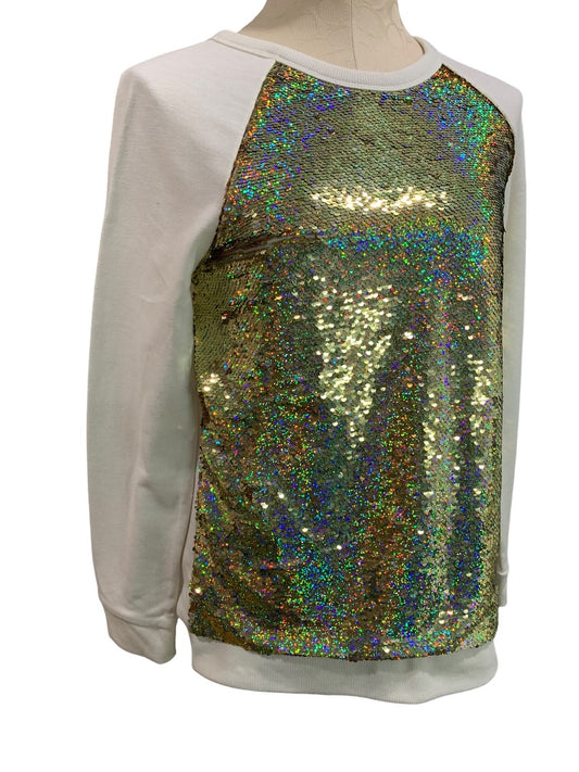 Size 14/16 Cat & Jack Girls Pullover Long Sleeve Shirt Glittery Sequins