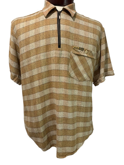 Medium XOTX Exotics Mens Vintage 1980s Quarter Zip Pullover Shirt Plaid