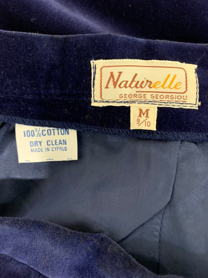 Medium Naturelle George Georgiou velvet Blue Velvet  A-Line Skirt