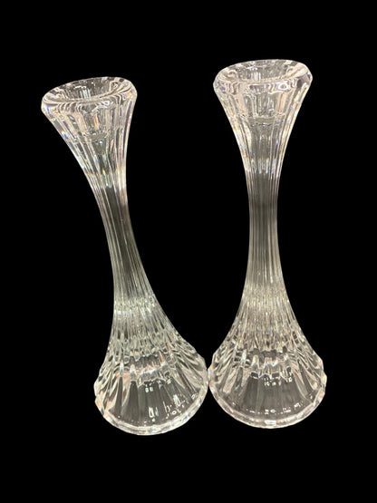 Vintage Mikasa Park Lane 8 Inch Candlesticks Pair Set of 2 Glass