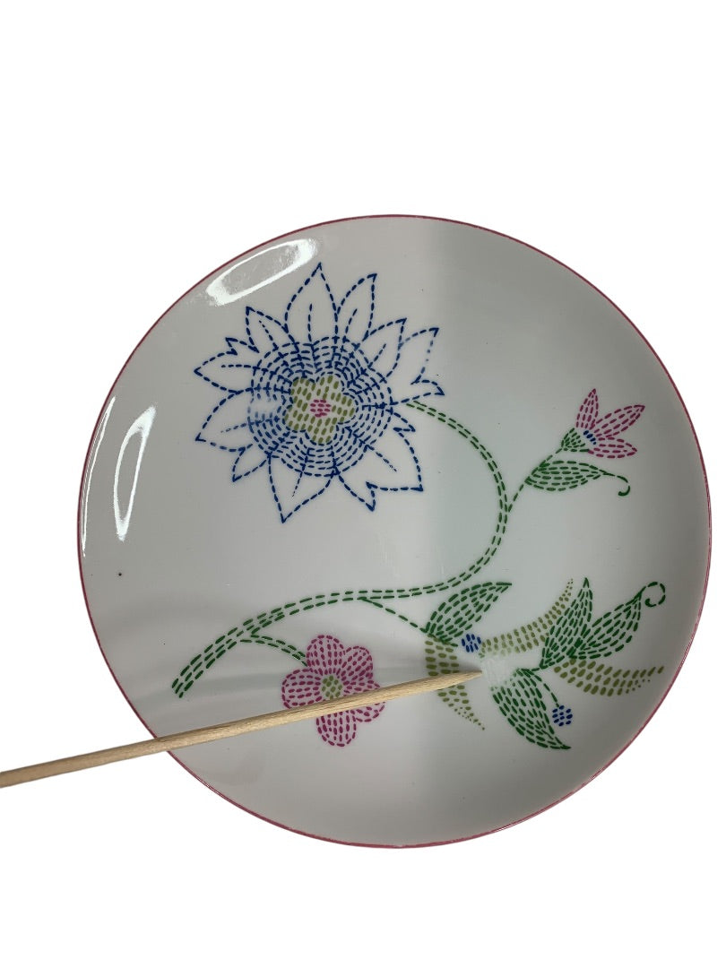 Taste Setters Set of 5 Cross Stitch Salad Plates 7.5 Inch Vintage