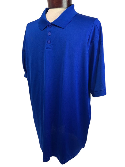 XL Adidas Golf Mens New Royal Blue Polo Shirt ClimaLite Striped Cuff P77778