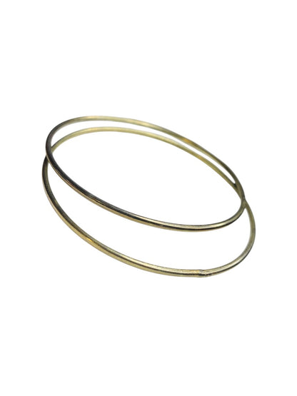 Vintage Set of 2 Goldtone Bangles Thin 2.7 Inch Inside Diameter