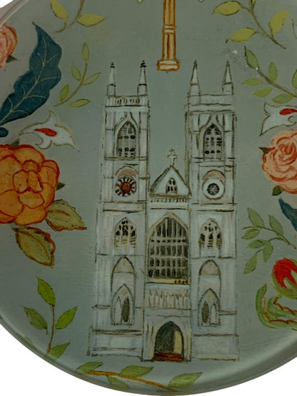 Set of 2 Drink Coasters 4 Inch Church Roses Cactus