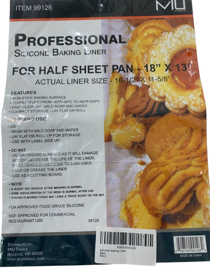 Miu New Professional Silicone Baking Liner 18 x 13 Half Sheet Pan