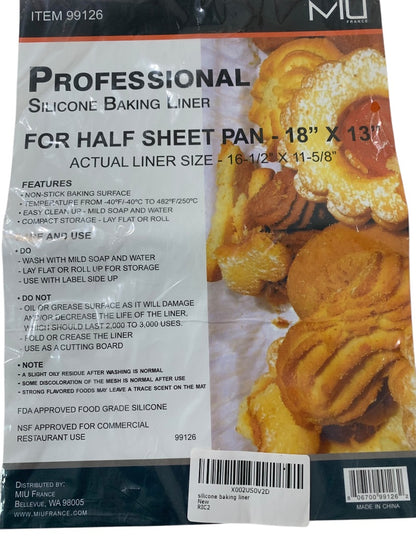 Miu New Professional Silicone Baking Liner 18 x 13 Half Sheet Pan