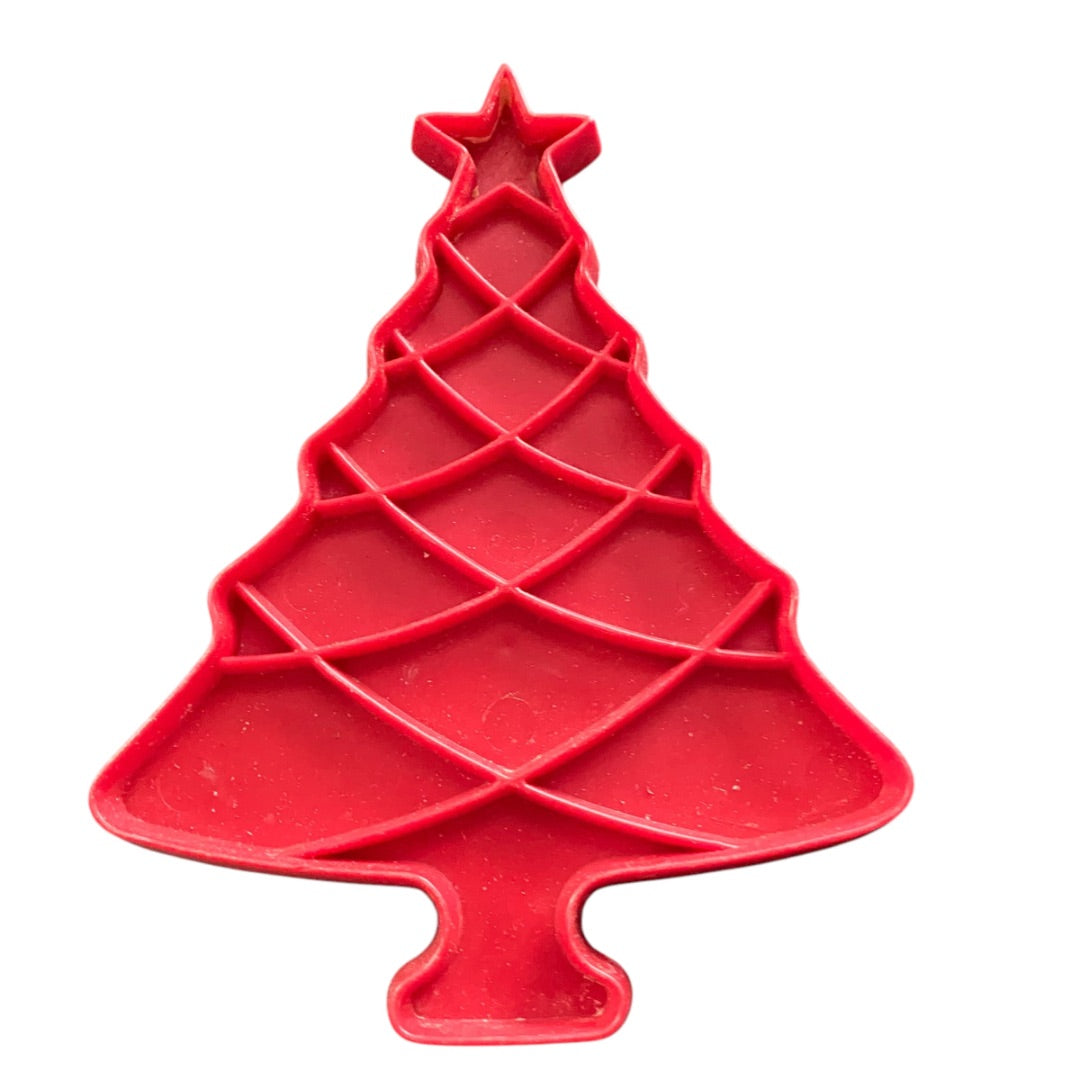Tupperware 1970s Red Plastic Cookie Cutter USA Christmas Tree Holiday