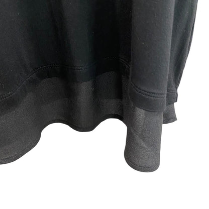 Large Calvin Klein Womens Black Tshirt Chiffon Trim Cap Sleeve