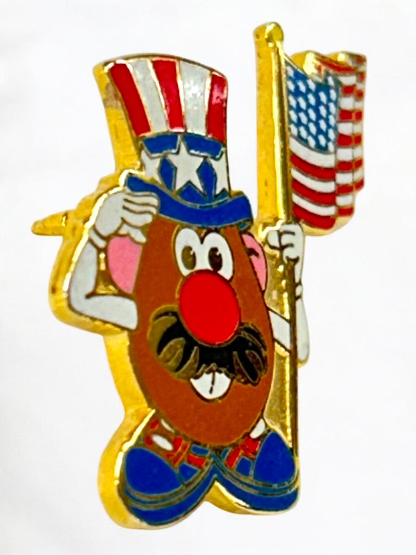 2001 Hasbro Mr Potato Head Uncle Sam Lapel Pin 1.25 Inch Patriotic USA