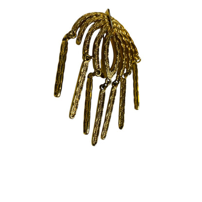 Vintage Signed Sarah Coventry Goldtone Dangle Brooch 2.5 x 1.5 Inch