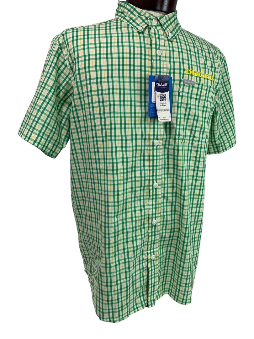 Medium Columbia Mens New Oregon Ducks Button Down Shirt Short Sleeve